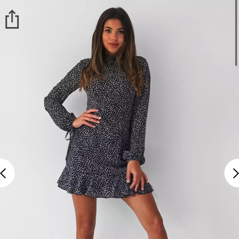 Black leopard dress